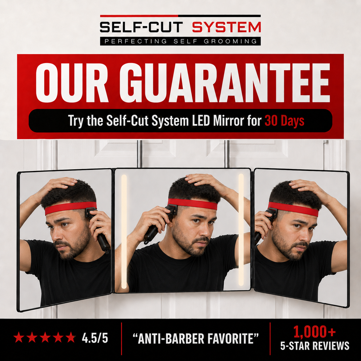 Self-Cut System 3.0 LED Mirror – DIY Grooming Kit
